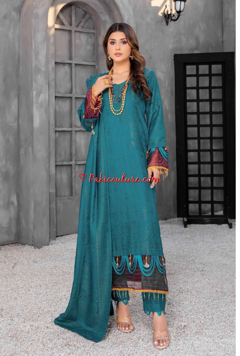 Buy Exquisite Handcrafted Ensemble: Russian Silk Frock With Banarasi  Brocade Pant and Organza Dupatta, Pakistani Dress for Wedding, Festivals  Online in India - Etsy