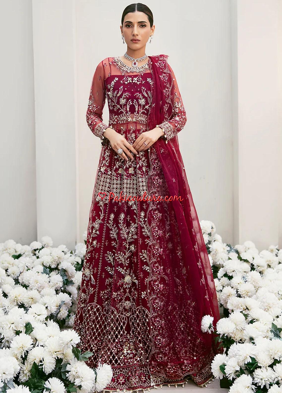 Thread Embroidered Pakistani Lehenga Party Wear Online 2021 – Nameera by  Farooq